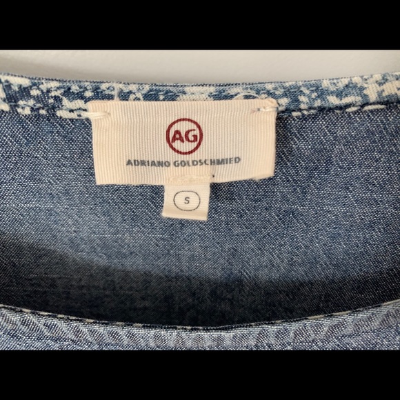AG Adriano Goldschmeid chambray peplum top - Picture 7 of 9